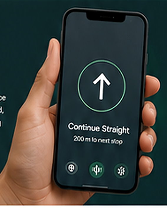 Phone showing haptic navigation